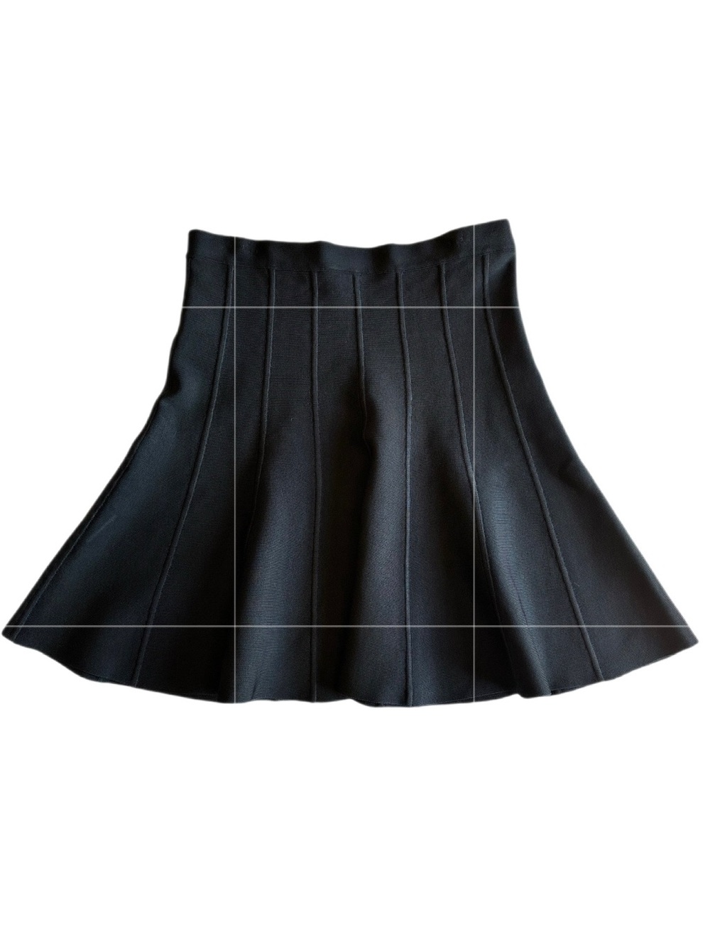 Hervé Léger Sabine Bandage Skater Flare Mini Skirt Black L